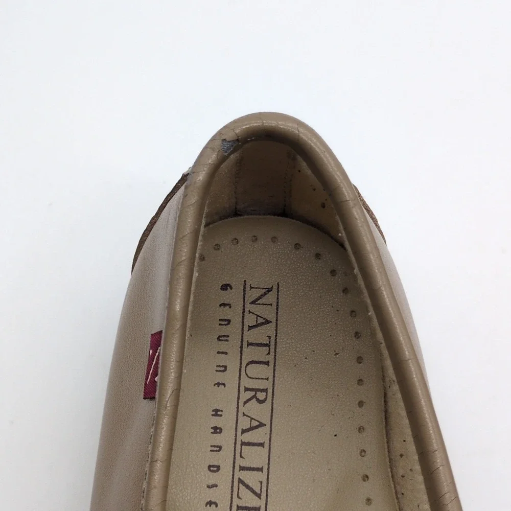 Naturalizer Shoes Womens Beige 8 Leather Oxfords Handsewn Walking Comfort